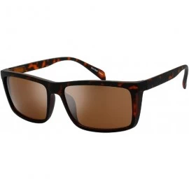 Oversized Urban Fashion Sleek Rectangular Frame Sunglasses - Brown - CF18YN2Z2O7 $18.89