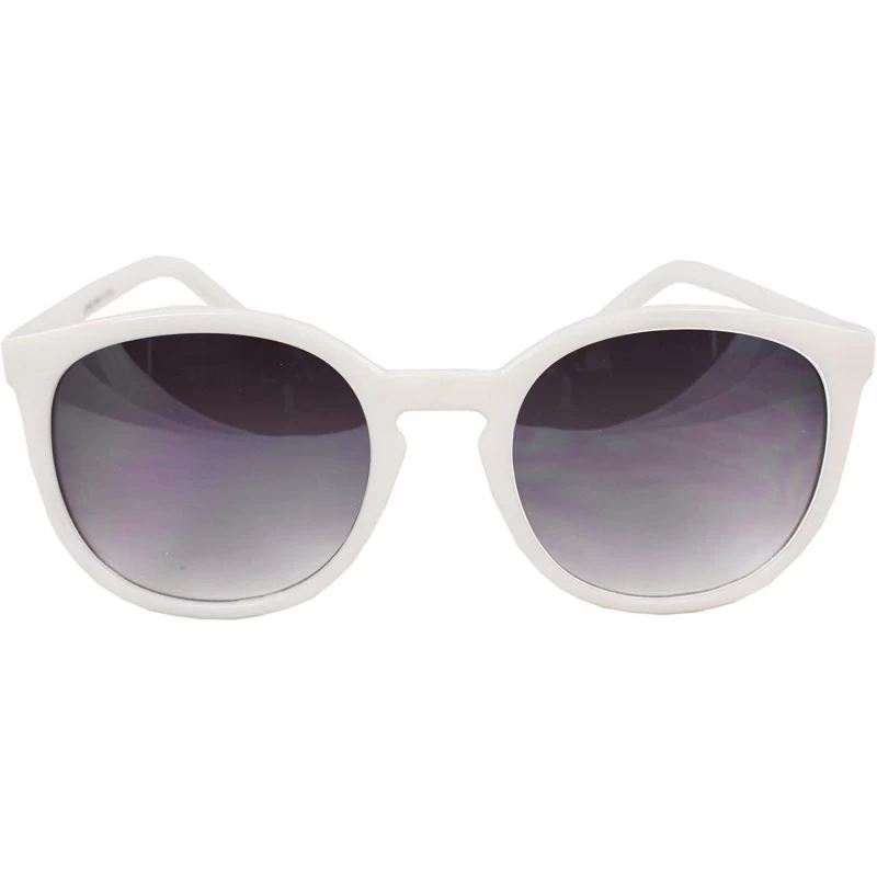 Oval Retro Oval Gangnam Style Fashion Sunglasses White Frame Purple Black Lenses - CP1108HW3TD $17.53