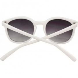 Oval Retro Oval Gangnam Style Fashion Sunglasses White Frame Purple Black Lenses - CP1108HW3TD $17.53