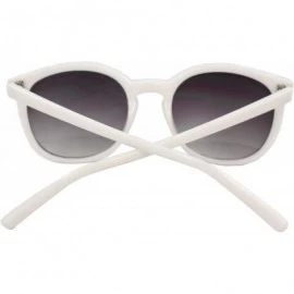 Oval Retro Oval Gangnam Style Fashion Sunglasses White Frame Purple Black Lenses - CP1108HW3TD $9.79