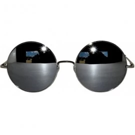 Round Round Retro Small Circle Tint & Mirror Colored Lens 43-55 mm Sunglasses Metal - Round_56mm_silver_silver - C8183XEUGWQ ...