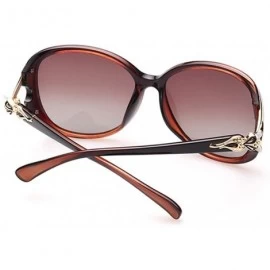 Oversized Fashion Polarized Sunglasses for Women 100% UV Protection Oversized Sun Glasses for Driving Shopping - Brown - C918...