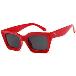 Aviator 2019 New Square Sunglasses Women Italy Luxury Brand Designer Women BrightBlack - Red - CW18XGGMT8Q $18.19