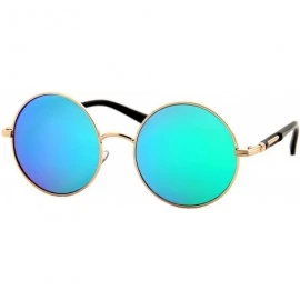 Goggle Modern Inspired Sunglasses for Women Mirror Round Circle Metal Frame - CN18O7IG9XH $18.13