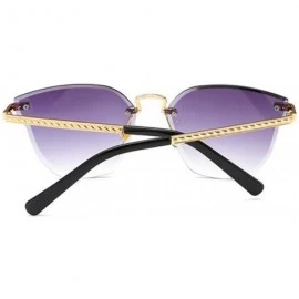 Aviator Fashion frameless trimming sunglasses - sunglasses women's UV protection sunglasses - E - C818RR3KKYT $72.38
