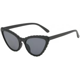 Cat Eye Women's Vintage Cat Eye Shade Sunglasses Integrated Stripe Fashion Glasses - A - CH18UK3ZNE6 $10.49