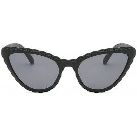 Cat Eye Women's Vintage Cat Eye Shade Sunglasses Integrated Stripe Fashion Glasses - A - CH18UK3ZNE6 $10.49