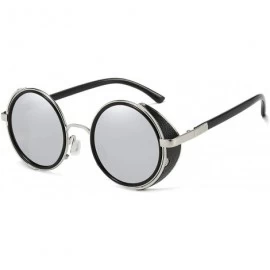 Goggle Steampunk Vintage Retro Round Sunglasses Metal Circle Frame - Silver Lens+gold Frame - CP18Q72MNWK $15.07