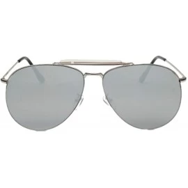 Aviator Women Pilot Mirror UV400 Sunglasses Coating Flat Sun Glasses Eyewear - Silver - C1182Q80WOZ $10.58