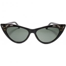 Cat Eye Classy Elegant Exotic Retro Fashion Cat Eye Chic Sunglasses Pointy - Green - CJ197035ONZ $13.63
