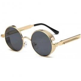 Goggle 2020 Metal Steampunk Sunglasses Men Women Fashion Round Glasses Vintage UV400 Eyewear - Gold Frame Gray - C8198AHROQL ...