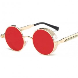 Goggle 2020 Metal Steampunk Sunglasses Men Women Fashion Round Glasses Vintage UV400 Eyewear - Gold Frame Gray - C8198AHROQL ...