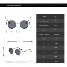Goggle 2020 Metal Steampunk Sunglasses Men Women Fashion Round Glasses Vintage UV400 Eyewear - Gold Frame Gray - C8198AHROQL ...