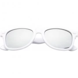 Wayfarer Retro Square Fashion Sunglasses in Black Frame Blue Lenses - White Mirror - CW11OJA1D1D $9.83