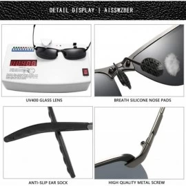 Square Polarized Sports Sunglasses Day And Night Driving Glasses Metal Frame Al-Mg Glasses - Blue - C518MGHRCEW $12.43
