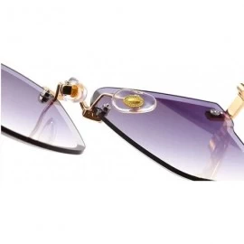 Aviator Fashion frameless trimming sunglasses - sunglasses women's UV protection sunglasses - E - C818RR3KKYT $72.38
