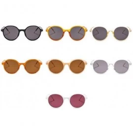 Round Women Fashion Eyewear Round Beach Sunglasses with Case UV400 Protection - Transparent Frame/Light Grey Lens - C618WU0DG...