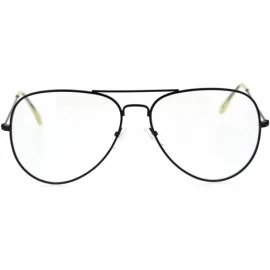 Oversized Trendy Oversized Officer Style Tear Drop Shape Metal Clear Lens Eyeglasses - Matte Black - C118THI3748 $10.84