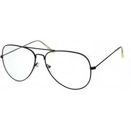 Oversized Trendy Oversized Officer Style Tear Drop Shape Metal Clear Lens Eyeglasses - Matte Black - C118THI3748 $10.84