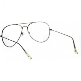 Oversized Trendy Oversized Officer Style Tear Drop Shape Metal Clear Lens Eyeglasses - Matte Black - C118THI3748 $10.84