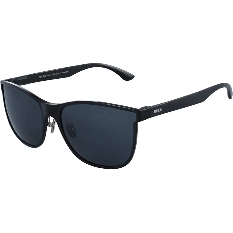 Oversized men's Polarized Driving sunglasses Eyewear Fashion Rimmed Glasses UV400 protection 8205 - Black Frame Grey Lens - C...