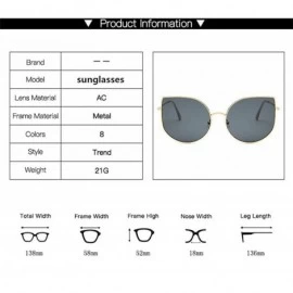 Aviator 2019 New Big Cat Eye Sunglasses Women Men Luxury Brand Designer Fashion C7 - C6 - CT18YZWNSIZ $8.52