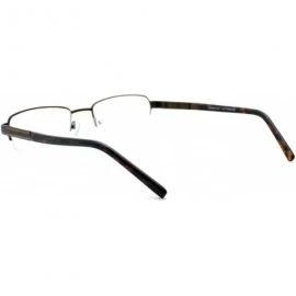 Rectangular Reading Glasses Magnified Lens Half Rim Rectangular Spring Hinge - Brown - C91889Y90N4 $12.01