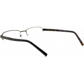 Rectangular Reading Glasses Magnified Lens Half Rim Rectangular Spring Hinge - Brown - C91889Y90N4 $19.05