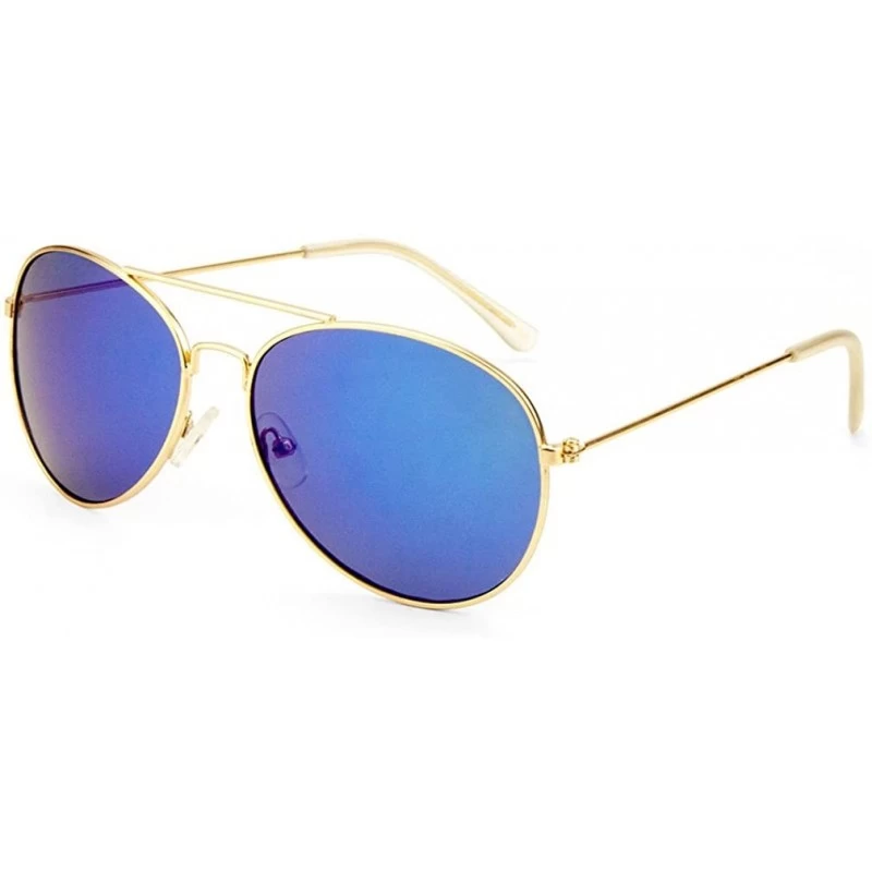 Aviator Urban Oceania Aviator Sunglasses in Zipper Case - Blue - CM11WHGFJFX $8.82