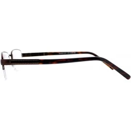 Rectangular Reading Glasses Magnified Lens Half Rim Rectangular Spring Hinge - Brown - C91889Y90N4 $19.05
