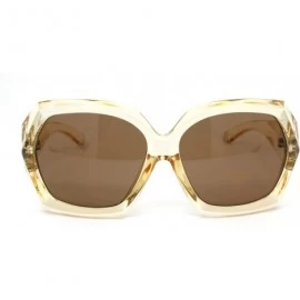 Butterfly Womens Rock Candy Thick Plastic Butterfly Mod Sunglasses - Beige Brown - CK18WNKICZQ $12.17