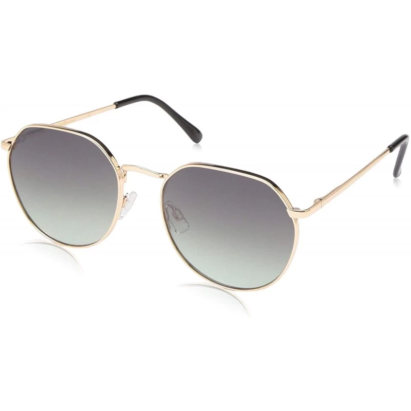 Round Women's LD278 Round Sunglasses - Gold Black - 58 mm - CV18O3C2M9Z $67.53