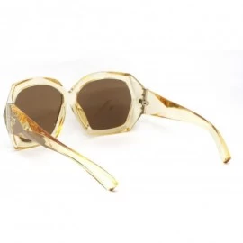 Butterfly Womens Rock Candy Thick Plastic Butterfly Mod Sunglasses - Beige Brown - CK18WNKICZQ $12.17
