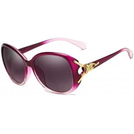 Round Women Sunglasses Retro Black Drive Holiday Round Non-Polarized UV400 - Purple - CK18R6Z7S5H $16.10