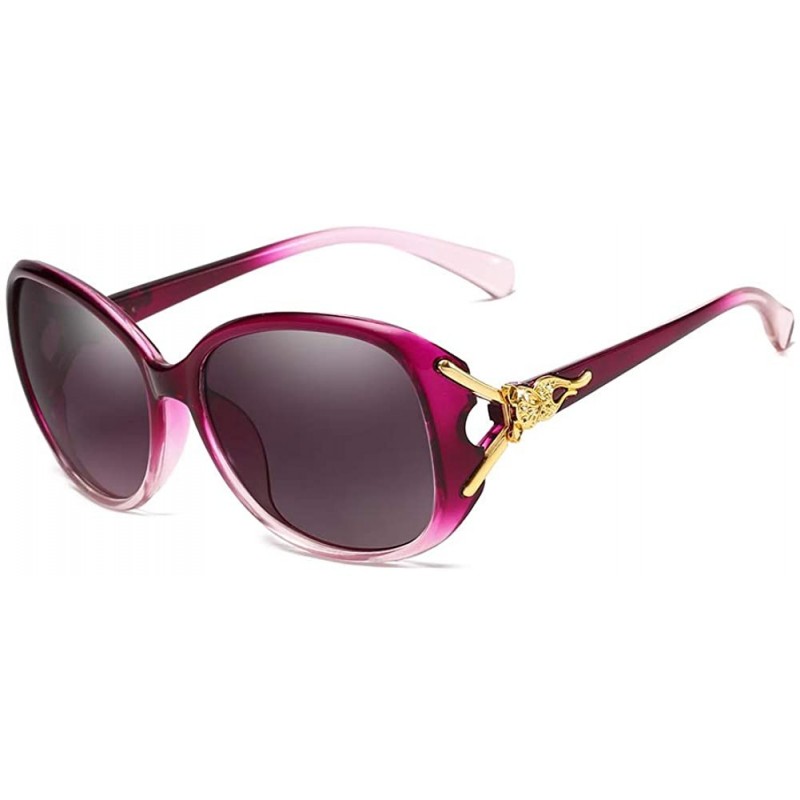 Round Women Sunglasses Retro Black Drive Holiday Round Non-Polarized UV400 - Purple - CK18R6Z7S5H $9.96