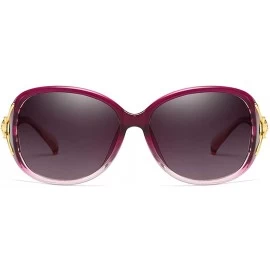 Round Women Sunglasses Retro Black Drive Holiday Round Non-Polarized UV400 - Purple - CK18R6Z7S5H $9.96