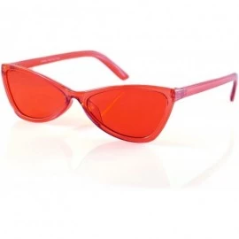 Cat Eye Iconic Celebrity Eye-Candy Wide Triangle Cat-Eye Sunglasses A210 - Red - CS18GDA2OK3 $7.50