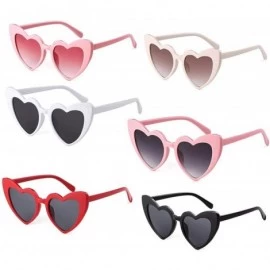 Cat Eye Vintage Sunglasses Glasses Plastic Mirrored - A 6 Pack Pink White Red Black Tea Grey - CX18N9HHWH6 $28.41