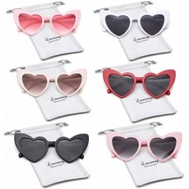 Cat Eye Vintage Sunglasses Glasses Plastic Mirrored - A 6 Pack Pink White Red Black Tea Grey - CX18N9HHWH6 $28.41