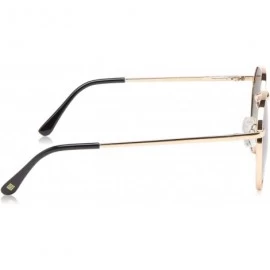 Round Women's LD278 Round Sunglasses - Gold Black - 58 mm - CV18O3C2M9Z $67.53