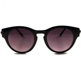 Round Vintage Retro Fashion Indie Hipster Hippie 80s 90s Round Sunglasses - Black - CJ18X06TELO $20.61