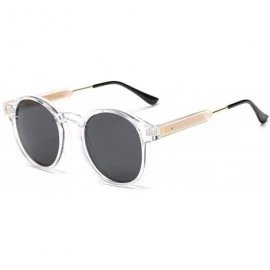 Square Retro Women Sunglasses Transparent Round Men Vintage Circle Eyeglasses Classic Lentes De Sol Mujer S1090 - Clear - C01...