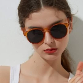 Square Retro Women Sunglasses Transparent Round Men Vintage Circle Eyeglasses Classic Lentes De Sol Mujer S1090 - Clear - C01...