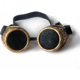 Goggle Steampunk Goggles Vintage Glasses Rave Retro Lenses Cosplay Halloween - Brown Frame - CA18HZME5GO $10.24