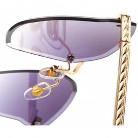 Aviator Fashion frameless trimming sunglasses - sunglasses women's UV protection sunglasses - E - C818RR3KKYT $72.38