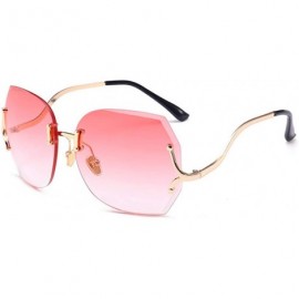 Rimless Trendy Sunglasses Frameless Trimming Personality Ladies Sunglasses Ocean Sunglasses - CV18X8OASQA $92.16