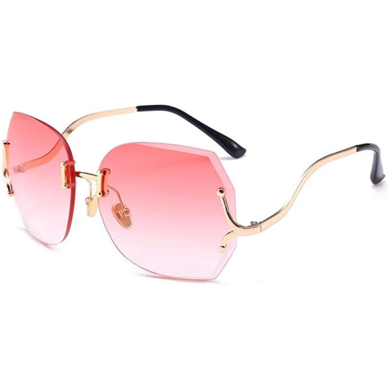 Rimless Trendy Sunglasses Frameless Trimming Personality Ladies Sunglasses Ocean Sunglasses - CV18X8OASQA $43.89