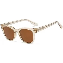 Square 2020 New Mi Pin Women's CP Mirror Leg Bend Fashion Brand Designer Sunglasses UV400 - Brown - CL1934D5ZD5 $23.40