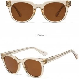 Square 2020 New Mi Pin Women's CP Mirror Leg Bend Fashion Brand Designer Sunglasses UV400 - Brown - CL1934D5ZD5 $23.40