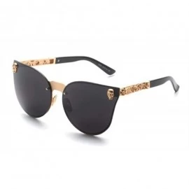 Rimless Rimless Cat Eye Sunglasses with Skull Frame and Flower Leg for Women Metal Temple Shade UV400 - CF1987AY30G $27.38